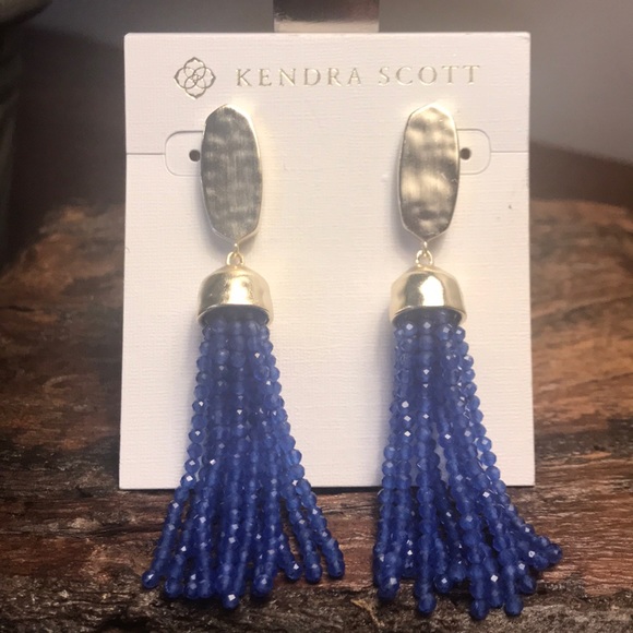 NWT Kendra Scott Marin Earrings Cobalt’s Cat’s Eye - Picture 3 of 5